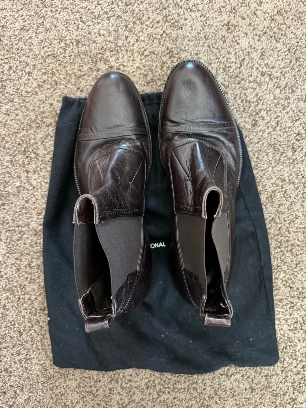 CoSTUME NATIONAL Men's Brown Leather Chelsea Boots Size 10